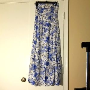 Strapless lined long summer dress